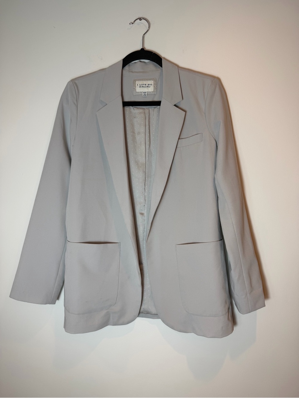 LOVE H81 Light Taupe Tailored Classic Blazer Jacket Size Medium